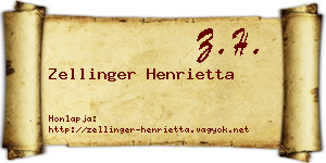 Zellinger Henrietta névjegykártya