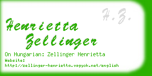 henrietta zellinger business card